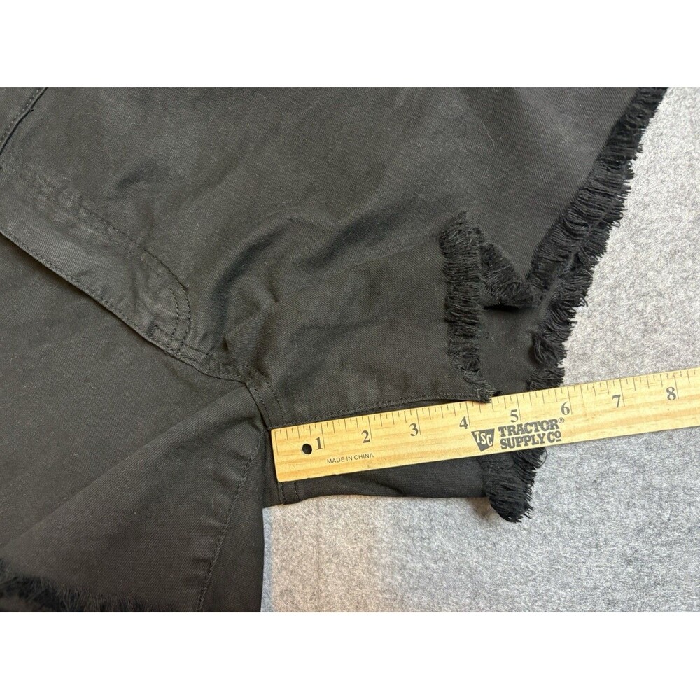 KUT from the Kloth Jane Long Short High Rise Cut Off Denim Shorts Black Size 8 - Picture 8 of 9